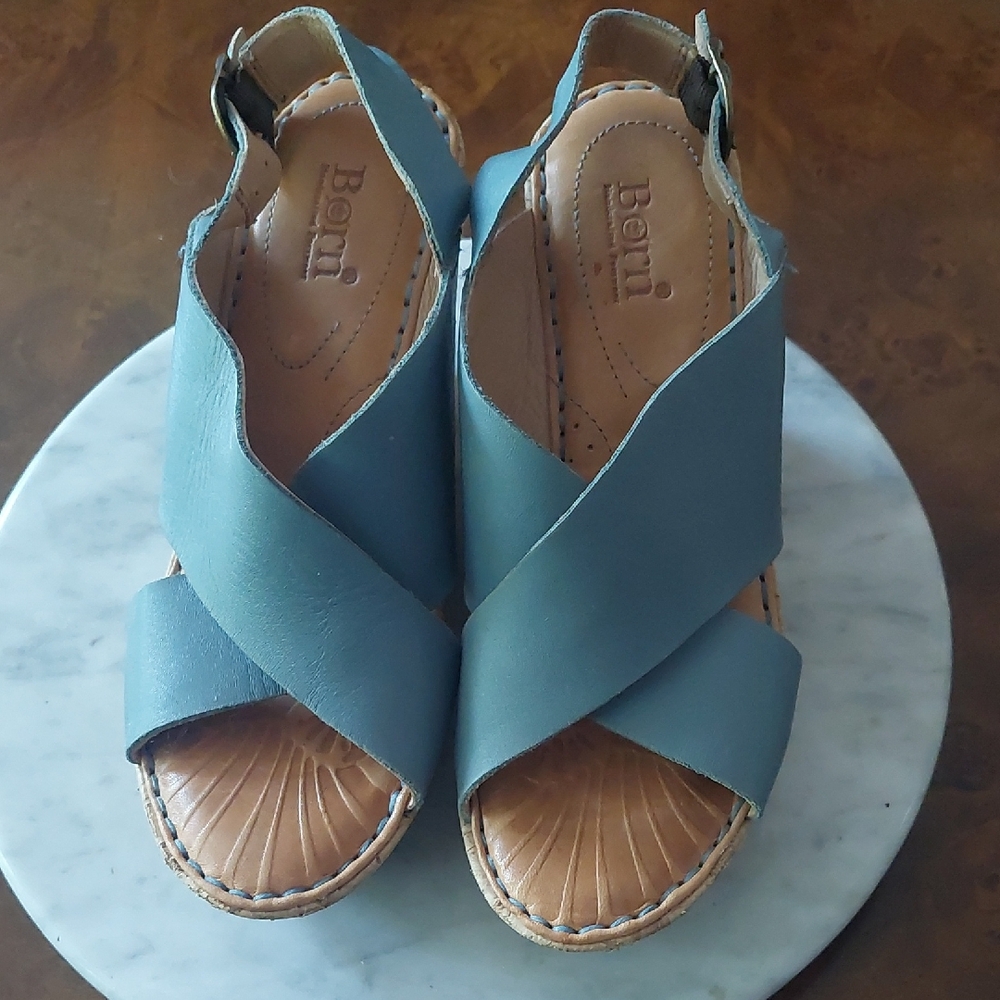 Born Women's Teal Leather Sandals